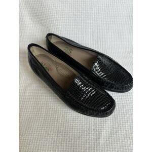 SAS Simplify Black Croc Embossed Patent Leather Loafer Comfort Women's 9.5 M